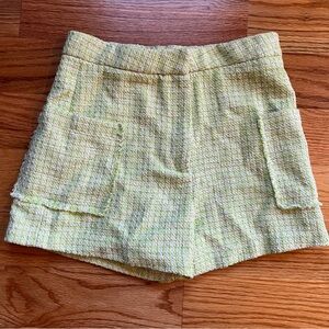 Zara lime green tweed shorts size 13-14